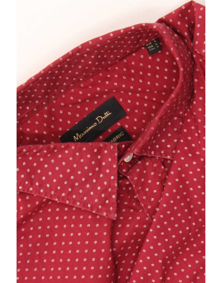 Camisa masculina Massimo Dutti grande Borgonha manchada