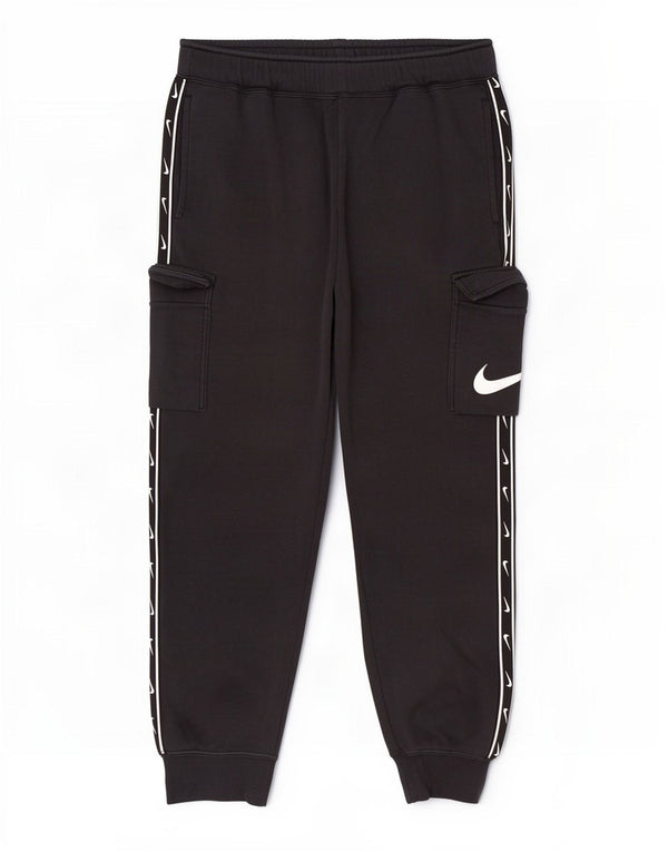 Nike Mens Cargo Graphic Calças de treino Joggers grandes de algodão preto