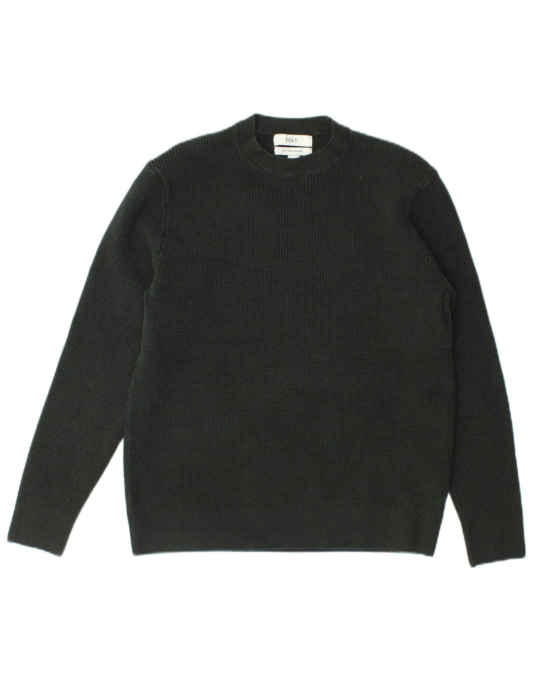 Suéter feminino Marks & Spencer com gola redonda Reino Unido 14 verde médio