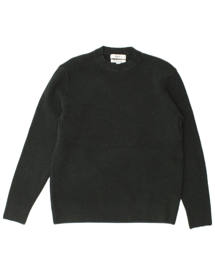 Suéter feminino Marks & Spencer com gola redonda Reino Unido 14 verde médio