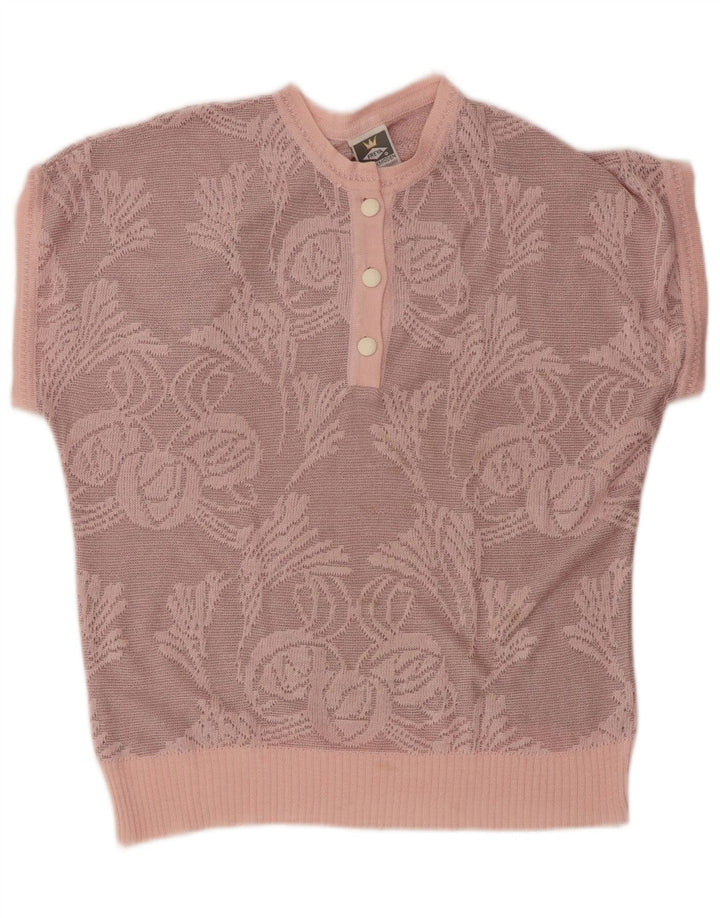 Suéter feminino FREYA com gola redonda EU 40 médio rosa floral