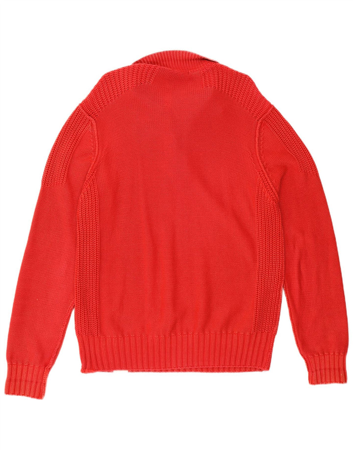 Suéter masculino NAPAPIJRI com zíper e gola grande de algodão vermelho