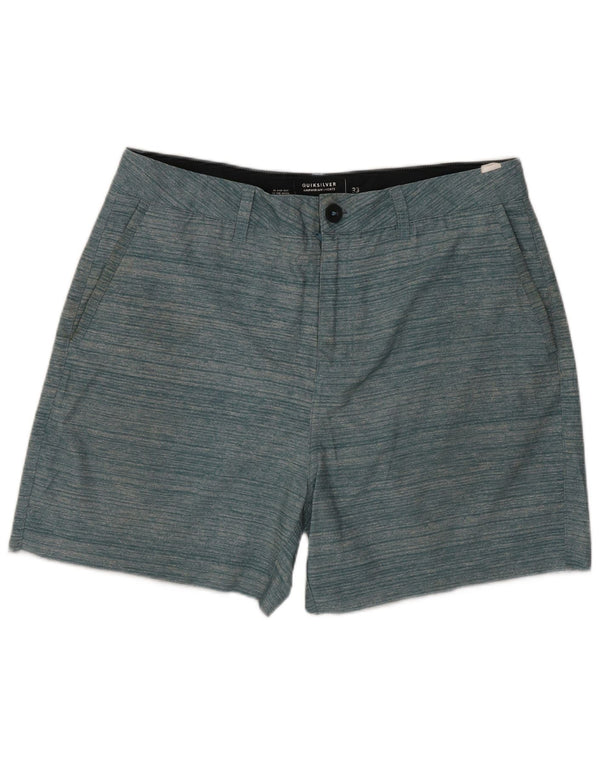 Quiksilver Mens Chino Shorts W33 Médio Verde Listrado