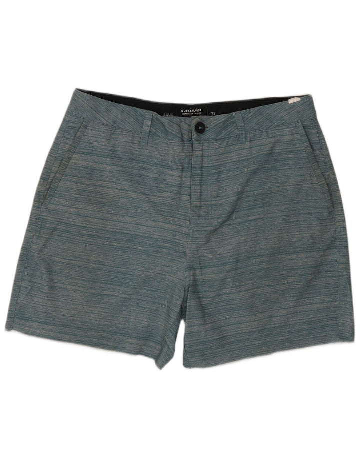 Quiksilver Mens Chino Shorts W33 Médio Verde Listrado