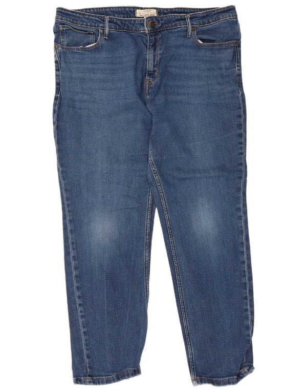 Jeans femininos White Stuff com ajuste relaxado UK 20 2XL W40 L27 algodão azul