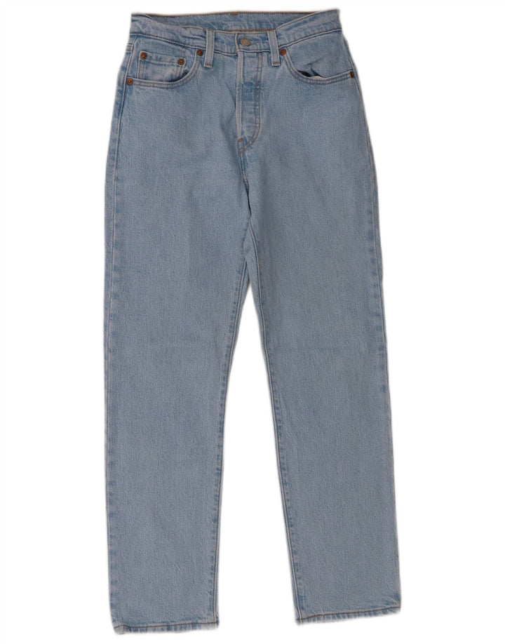 Calça jeans feminina Levi's 501 Straight W25 L28 azul algodão