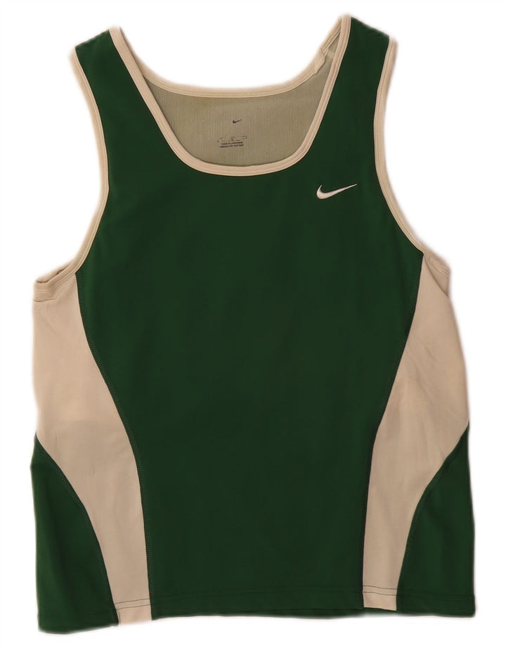 Colete feminino Nike UK 14 grande bloco colorido verde