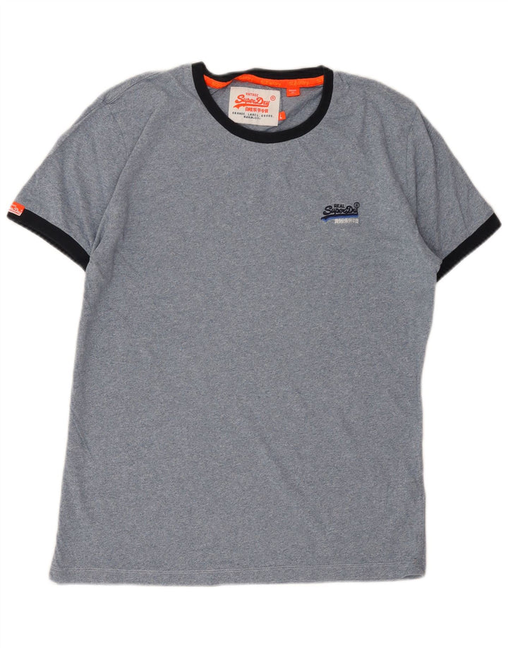 Camiseta masculina Superdry Top grande algodão azul