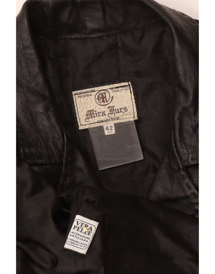 Casaco de couro feminino Mira Furs IT 42 couro preto médio