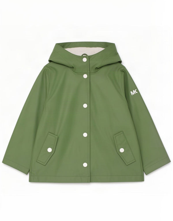 Michael Kors Baby Girls Hooded Rain Jacket 18-24 Months Green Polyurethane