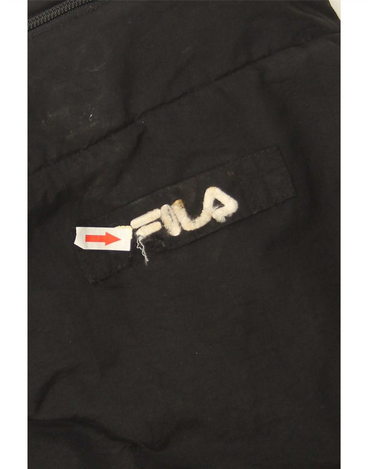 Jaqueta masculina Fila acolchoada com capuz UK 40 grande poliamida preta
