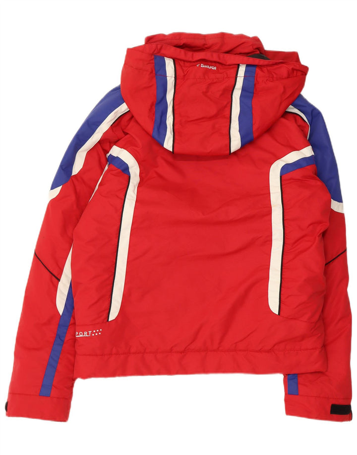 Jaqueta de esqui masculina Brugi com capuz UK 36 poliamida colorblock vermelha pequena