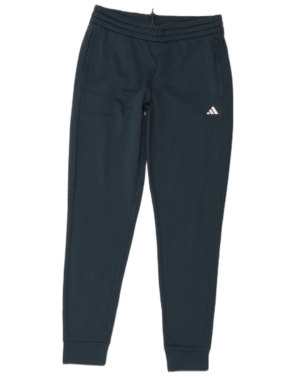 Calça de treino feminina Adidas Joggers UK 8/10 pequeno azul marinho poliéster