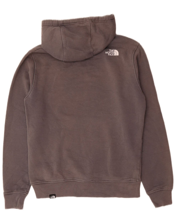 Suéter com capuz gráfico masculino The North Face pequeno algodão cinza