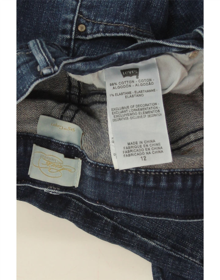 LEVI'S Capri Jeans Feminino EUA 12 Grande W32 L19 Azul Marinho Algodão