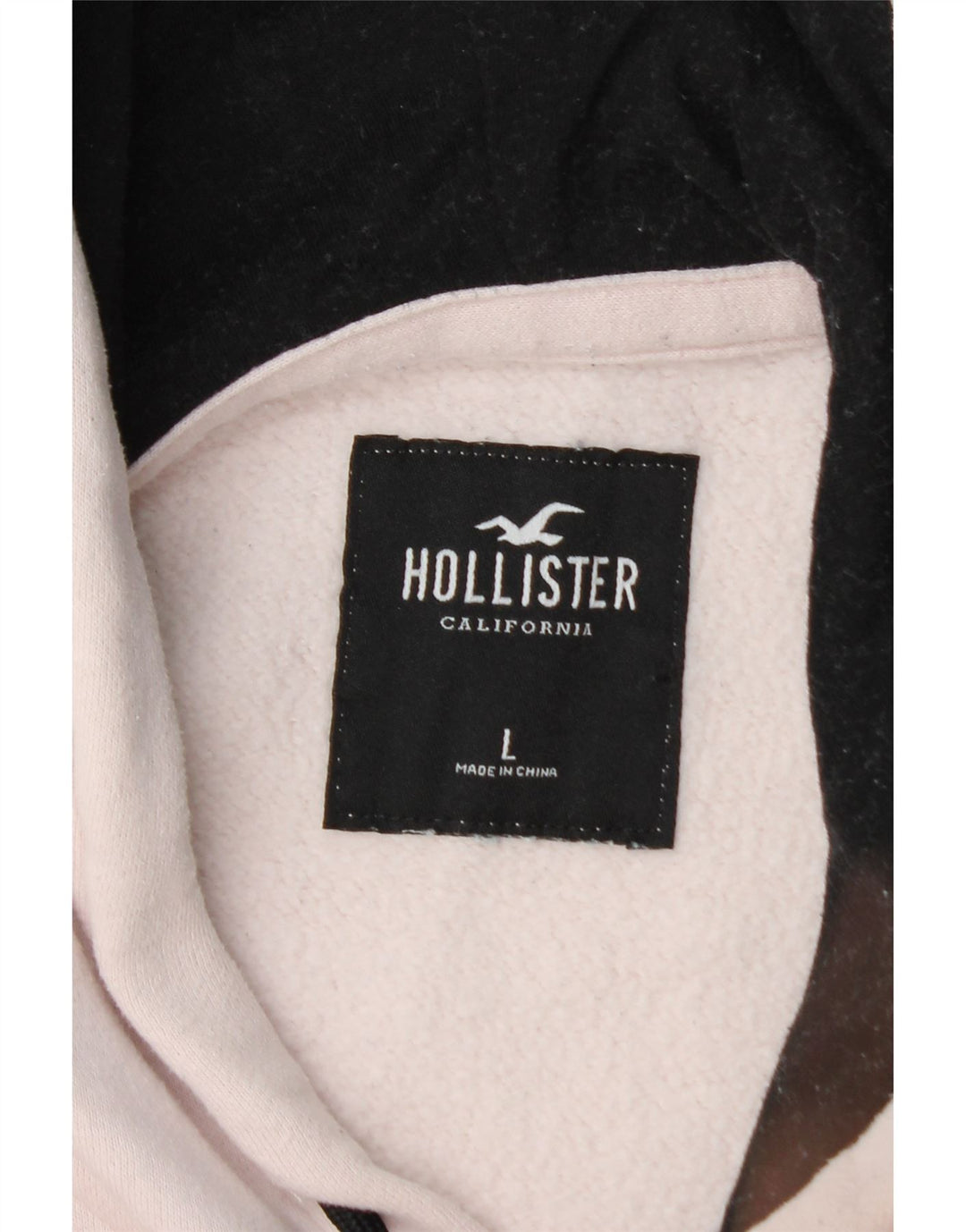 Suéter masculino com capuz gráfico HOLLISTER grande algodão colorido branco