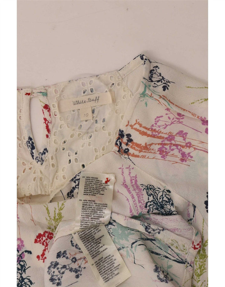 Blusa Feminina White Stuff Top UK 10 Pequena Viscose Floral