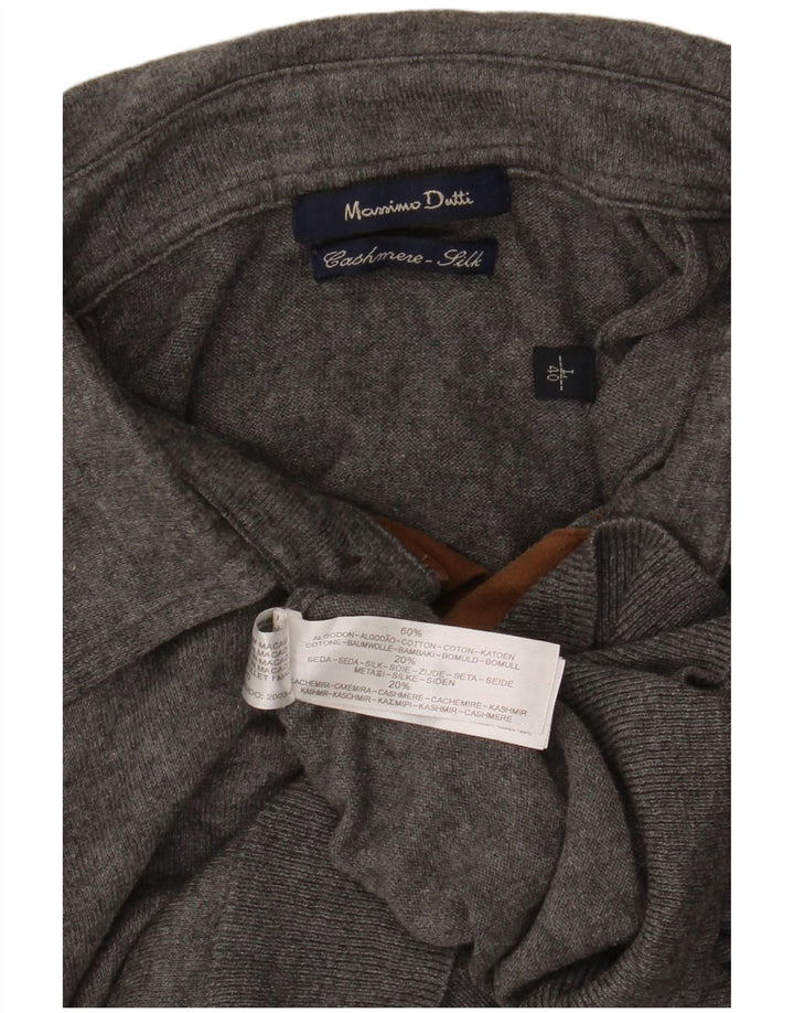 Suéter masculino MASSIMO DUTTI com gola polo e algodão cinza grande