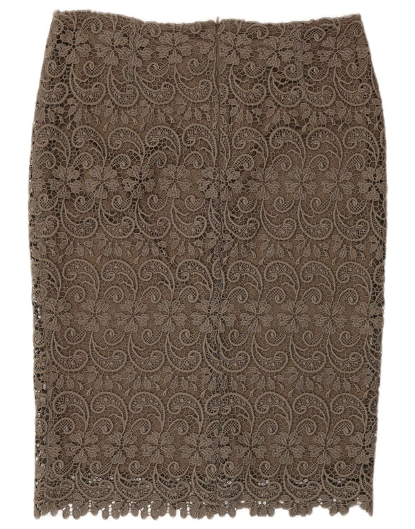 Saia reta autograph feminina Marks & Spencer Reino Unido 12 médio W30 cáqui