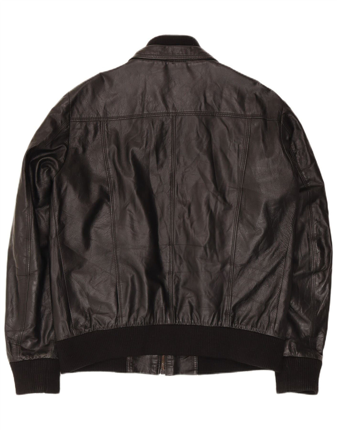 Jaqueta masculina de couro bomber Gianfranco Gotelli Reino Unido 38 couro preto médio