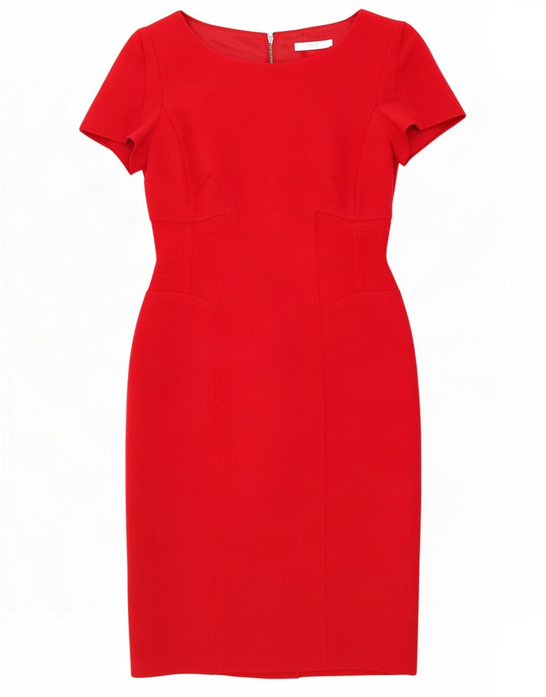Vestido bainha feminino Marks & Spencer Reino Unido 8 pequeno poliéster vermelho