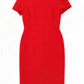 Vestido bainha feminino Marks & Spencer Reino Unido 8 pequeno poliéster vermelho