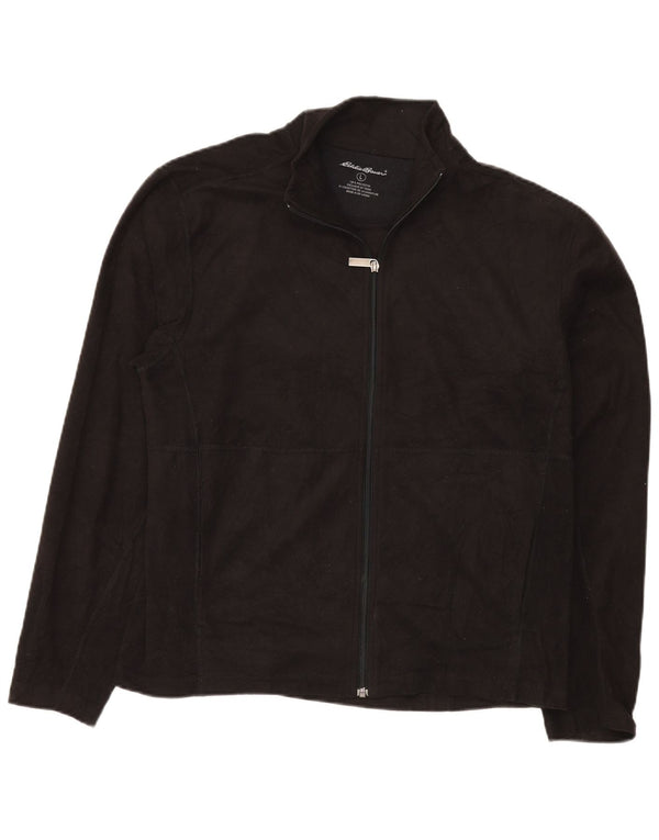 Jaqueta de lã masculina Eddie Bauer UK 40 grande poliéster preto