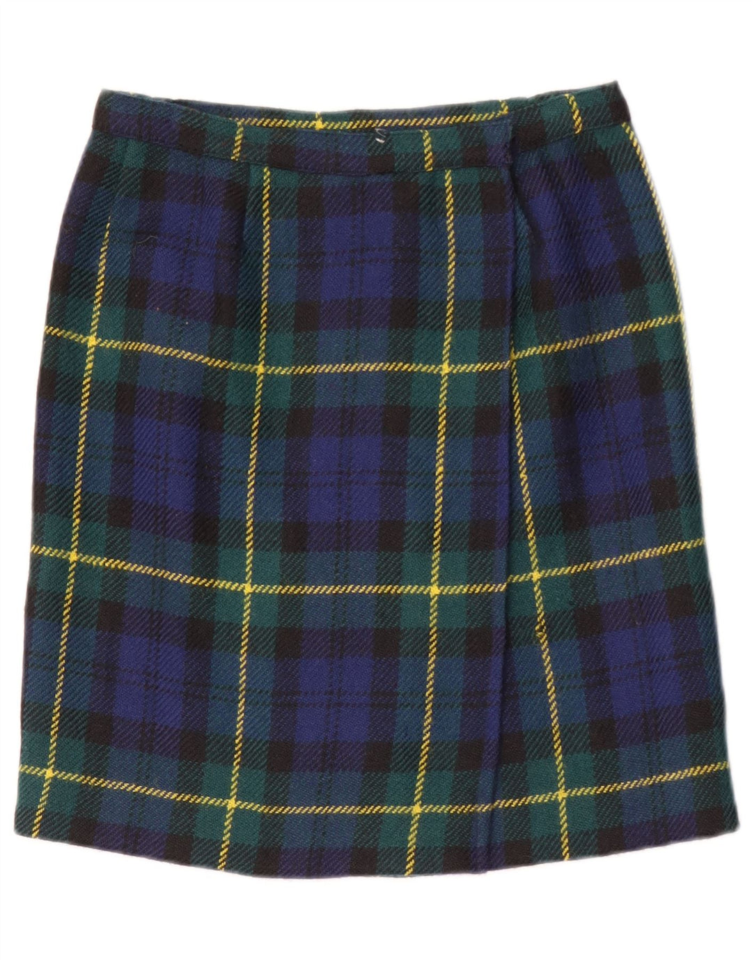 Saia feminina vintage W26 pequena xadrez multicolorida