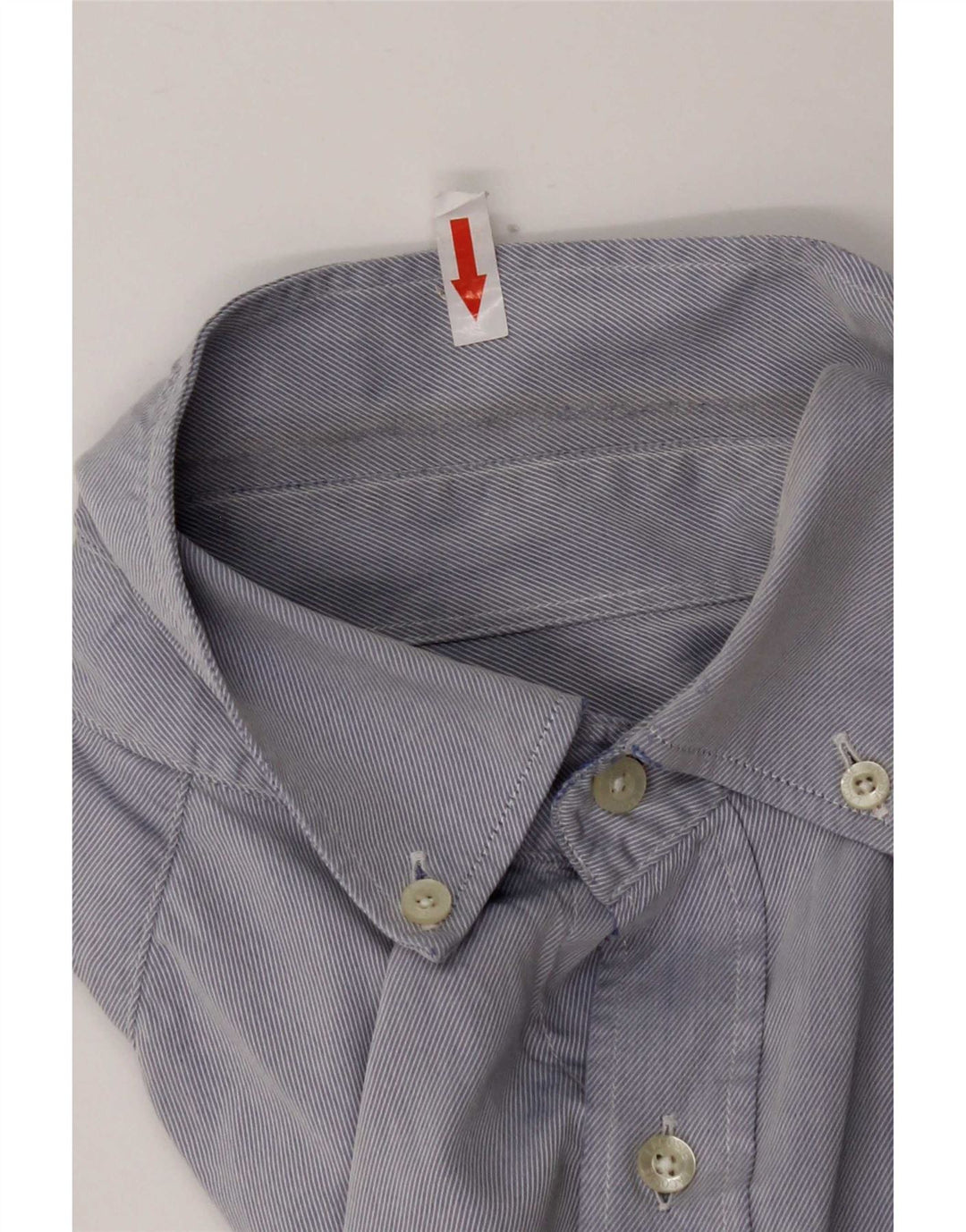 Camisa masculina Lacoste tamanho 39 algodão listrado azul pequeno