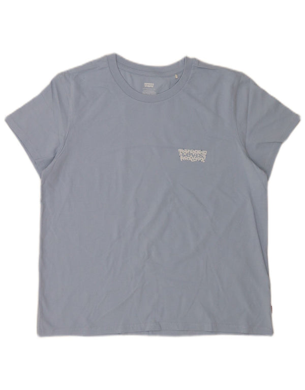 Camiseta feminina Levi's UK 16 grande algodão azul