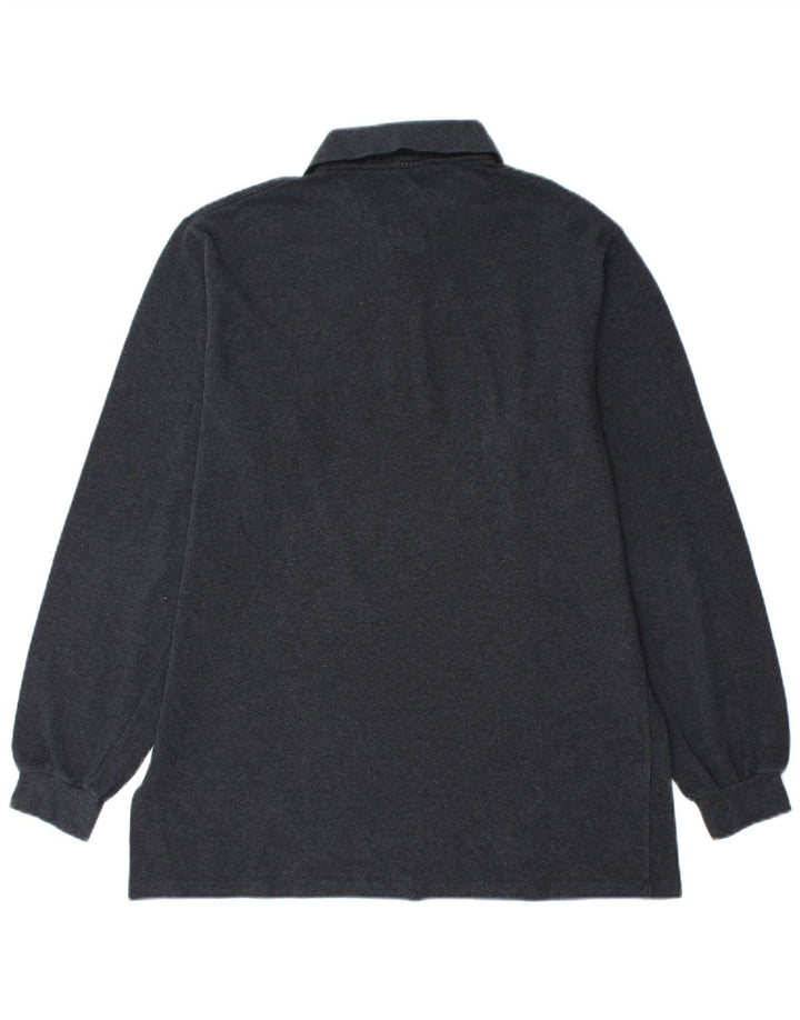 Camisa polo masculina de manga comprida Lacoste tamanho 4 algodão cinza médio