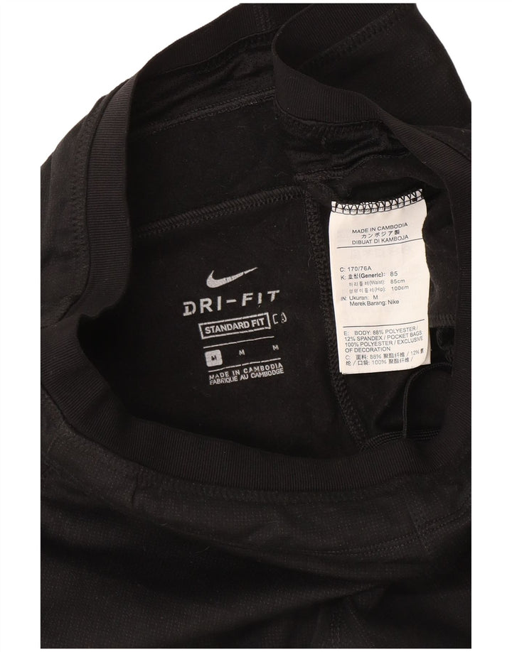 Nike Womens Dri Fit Calças de treino Joggers UK 14 Médio Preto