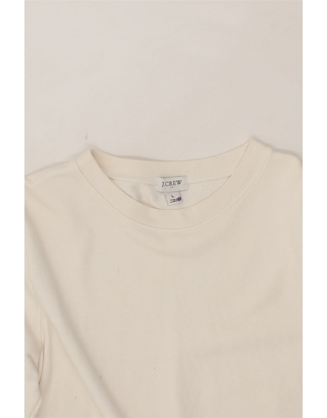 J. CREW Womens Sweatshirt Jumper UK 16 Large White Colourblock Cotton Vintage J. Crew and Second-Hand J. Crew from Messina Hembry 