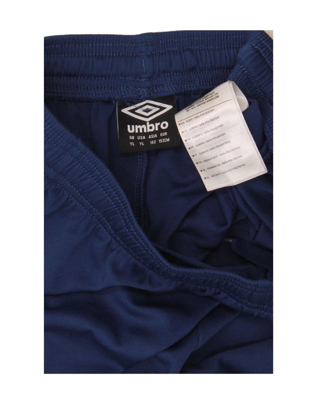 Shorts esportivos UMBRO para meninos 11-12 anos grande poliéster azul marinho