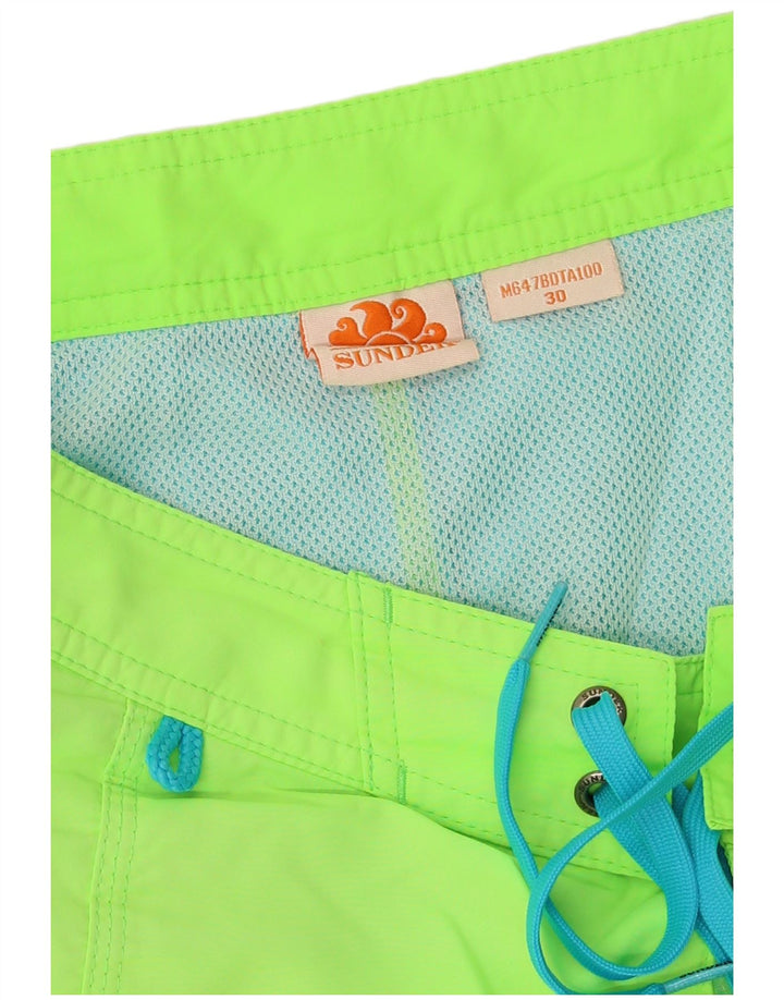 Sundek Mens Graphic Natação Shorts Poliéster Verde Médio