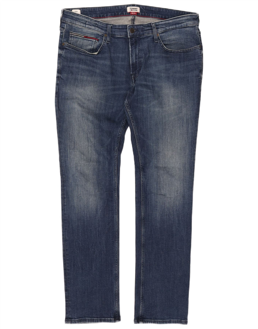 TOMMY HILFIGER Masculino Slim Jeans W38 L34 Azul Algodão