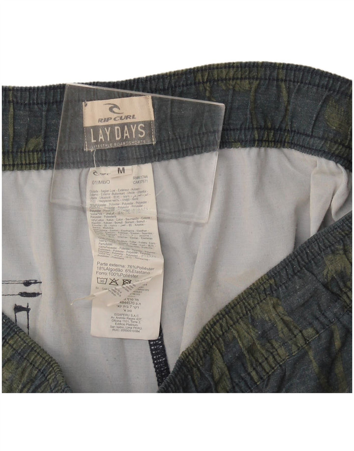 Shorts esportivos masculinos Rip Curl algodão floral cinza médio