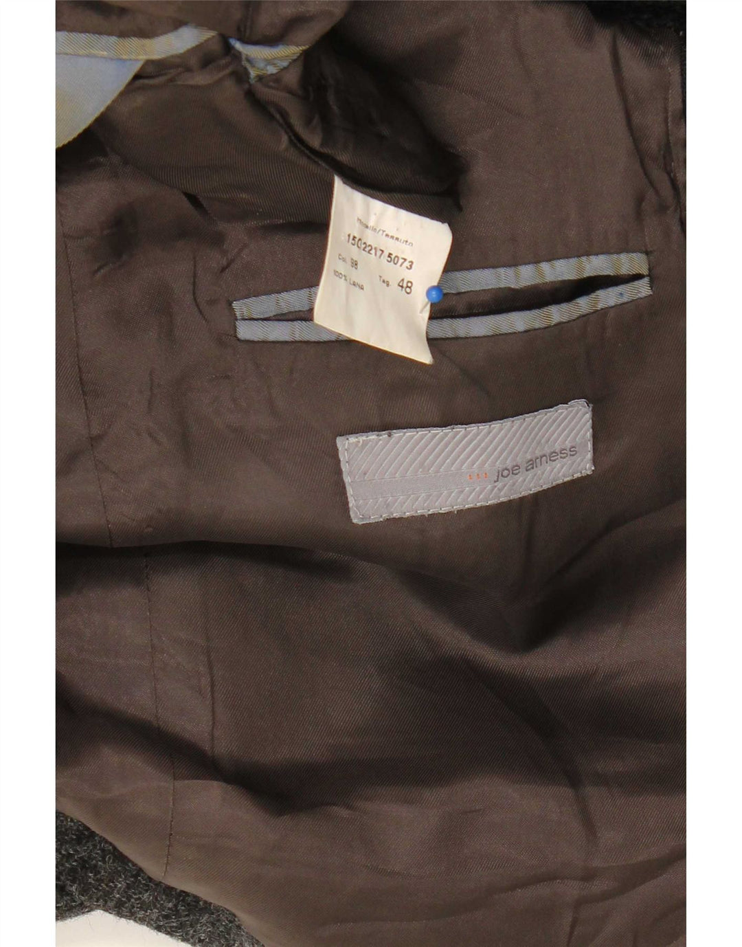 Jaqueta blazer masculina vintage de 2 botões IT 48 lã xadrez cinza médio