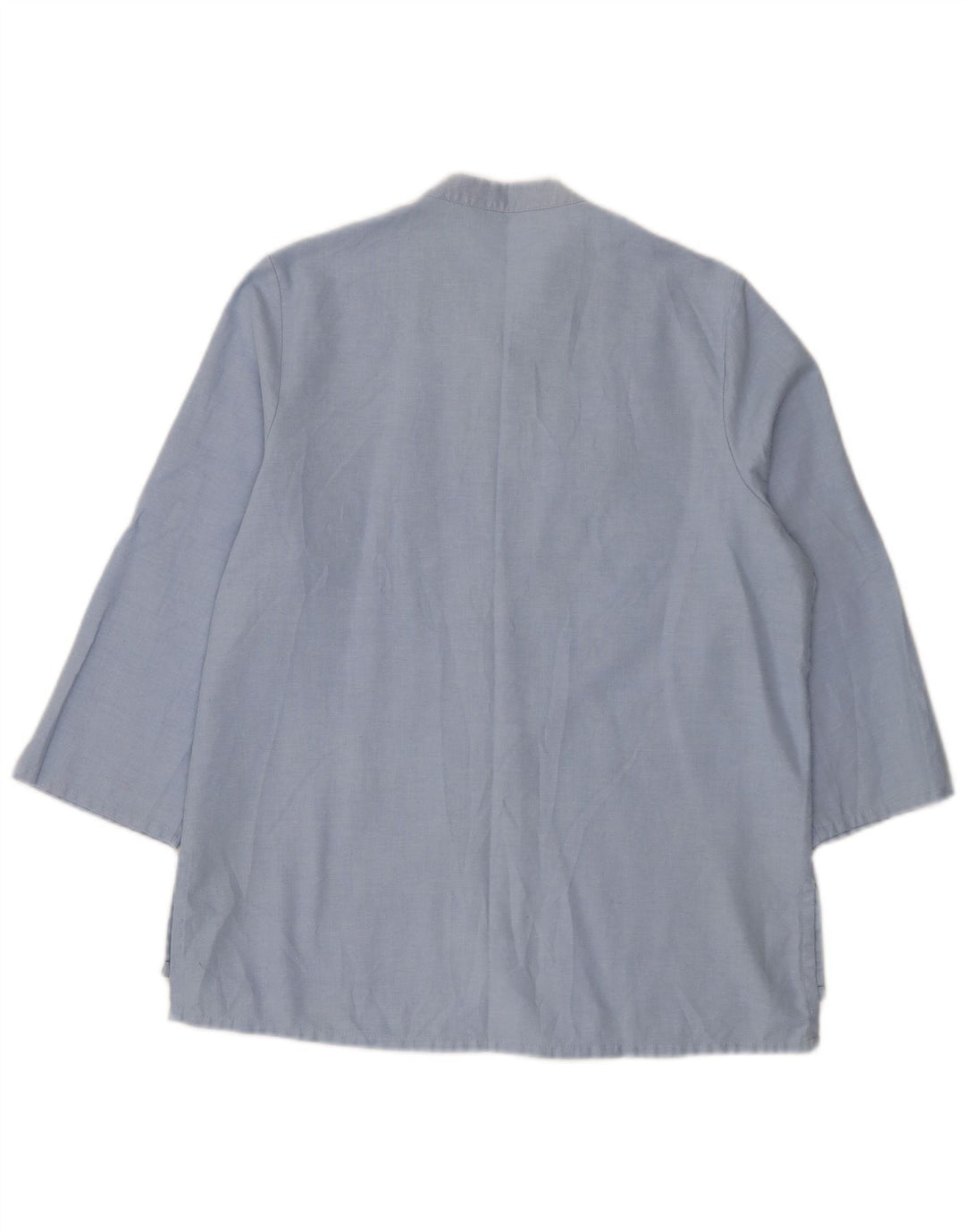 Blusa feminina Marks & Spencer manga 3/4 Reino Unido 12 poliéster azul médio