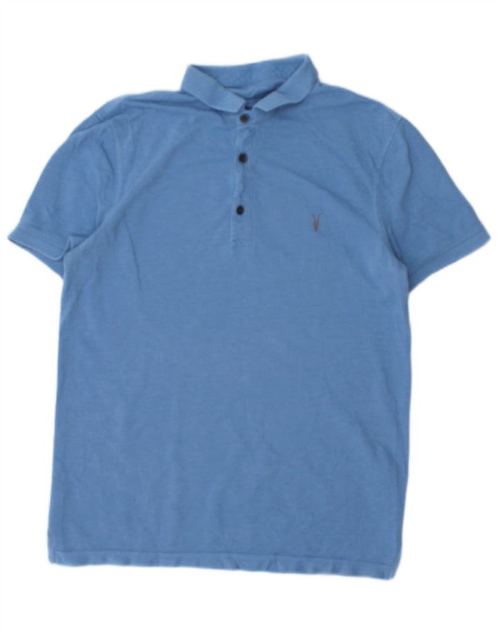 Camisa polo masculina ALL SAINTS pequena azul algodão