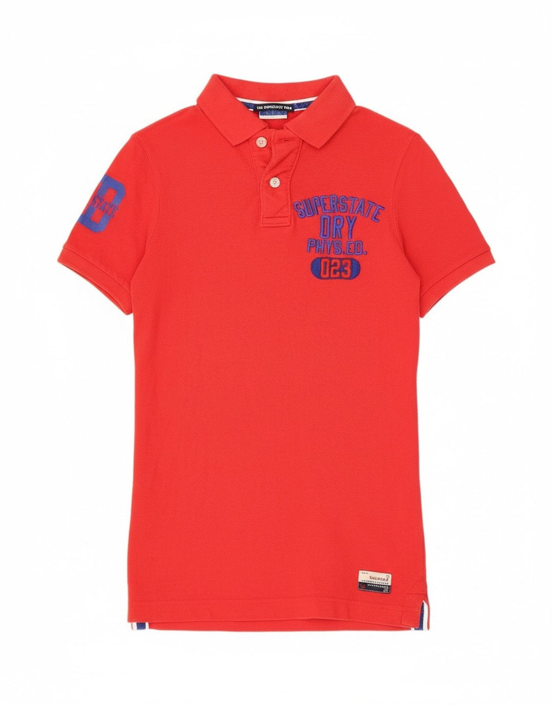 Superdry Mens Graphic Polo Shirt Pequeno Algodão Vermelho