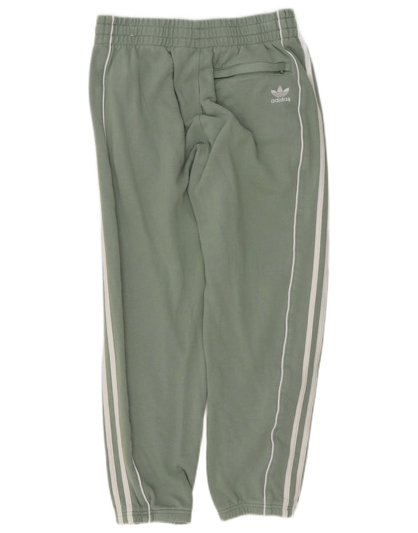 Calças de treino femininas Adidas Joggers UK 14 algodão verde médio