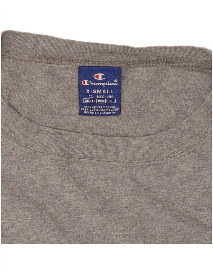 CHAMPION Suéter feminino cropped grande com estampa gráfica UK 6 XS cinza