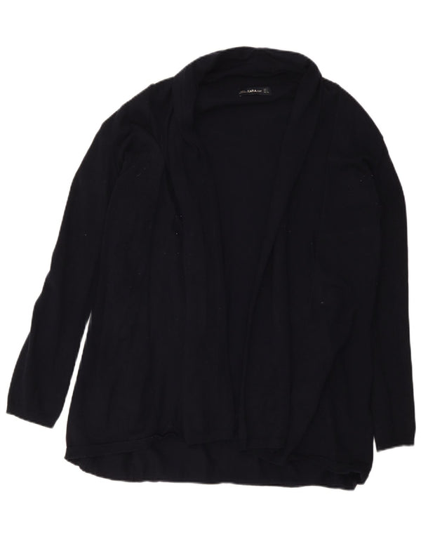 Suéter cardigã aberto feminino Zara Reino Unido 14 grande viscose preta