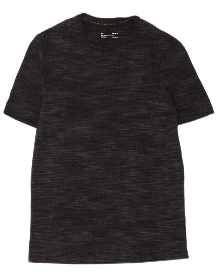 Camiseta masculina Under Armour Heat Gear Top médio preto manchado