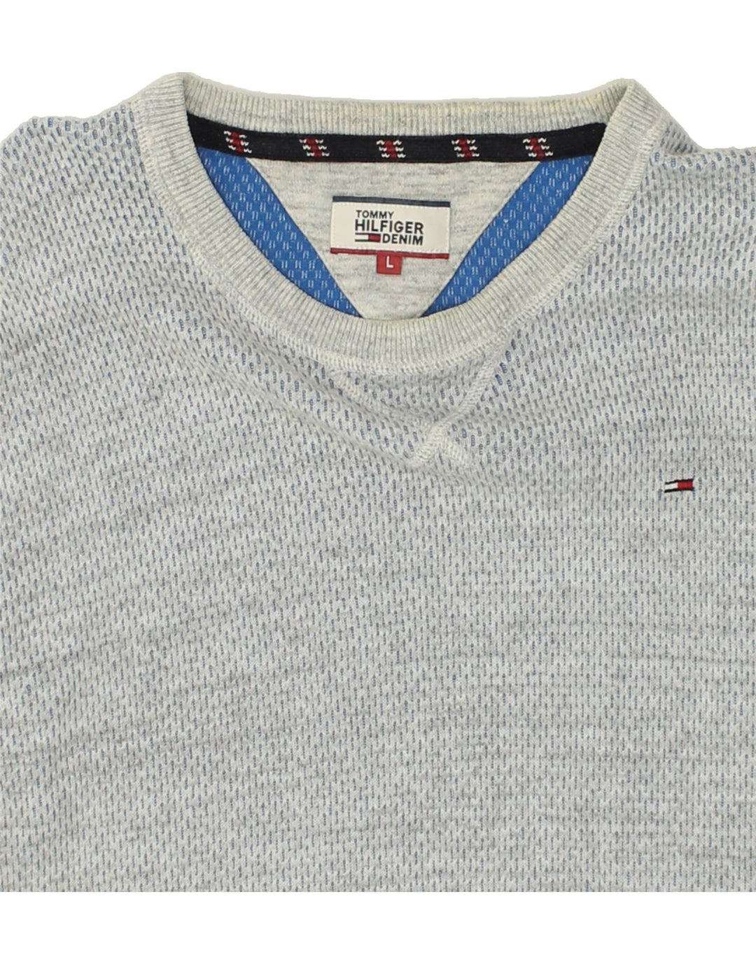 TOMMY HILFIGER Mens Sweatshirt Jumper Large Grey Cotton | Vintage Tommy Hilfiger | Thrift | Second-Hand Tommy Hilfiger | Used Clothing | Messina Hembry 