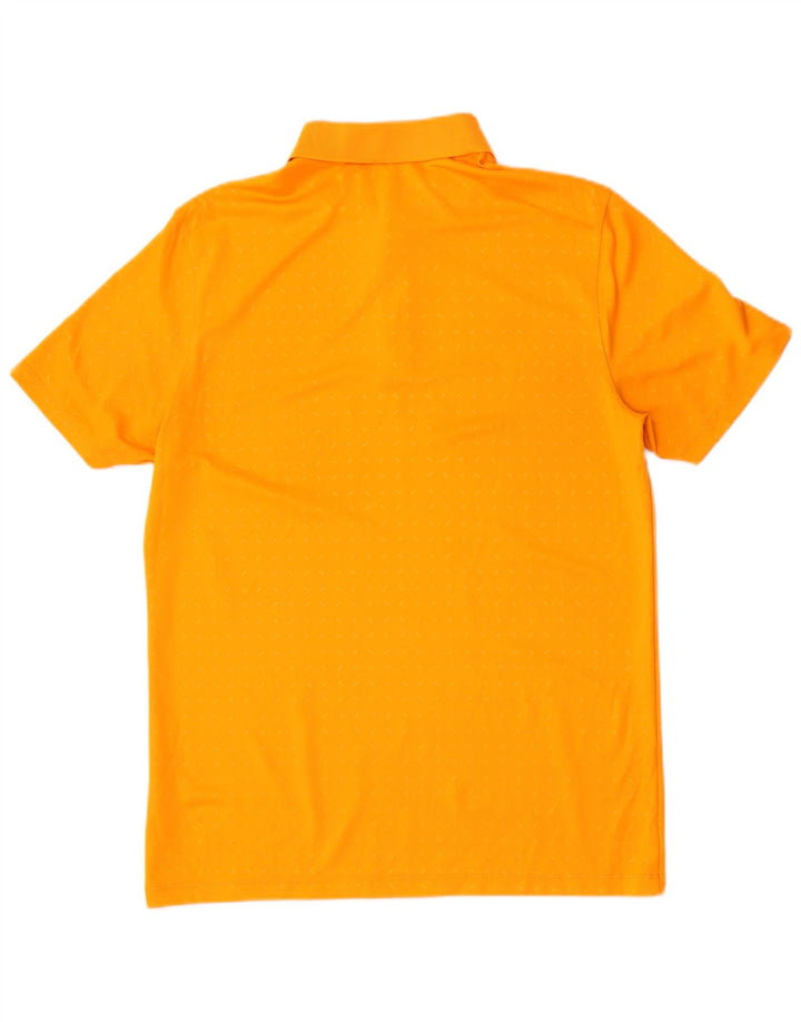 Camisa polo masculina Nike Dri Fit Standard Fit poliéster manchado laranja médio
