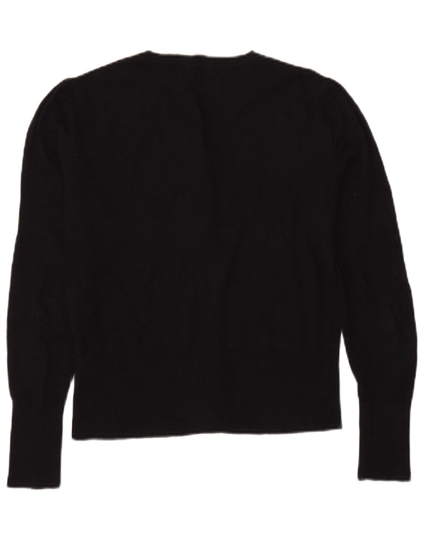 Suéter cardigã feminino Oasis UK 14 algodão preto médio