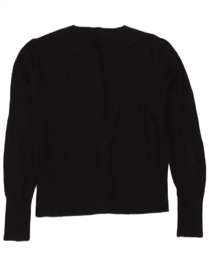 Suéter cardigã feminino Oasis UK 14 algodão preto médio