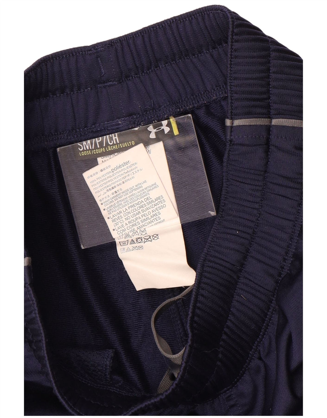 Under Armour Mens Calças de treino joggers poliéster azul marinho pequeno